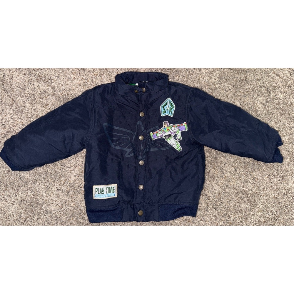 Disney Toy Story 3 Buzz Lightyear Patch‎ Bomber Jacket Navy Blue 3T Toddler